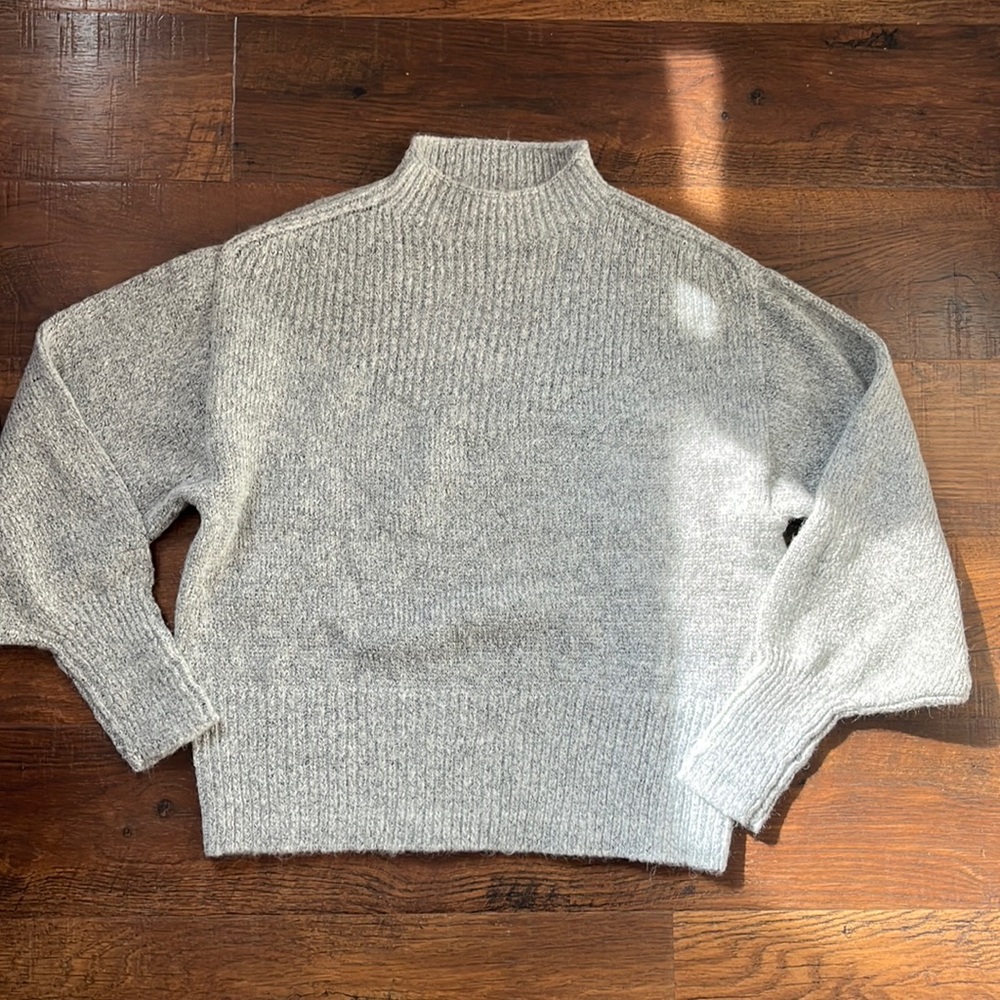 NWOT grey smock neck sweater